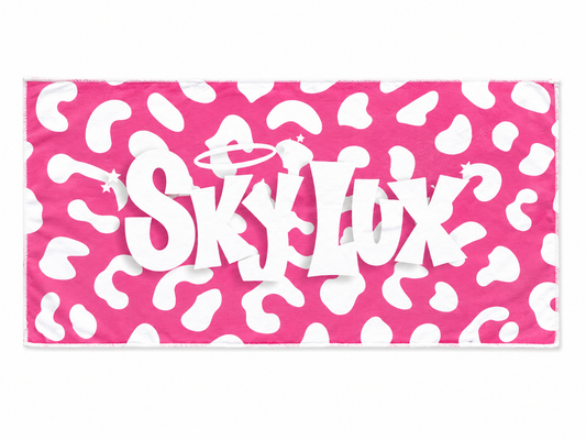 SKY LUX LEOPARD GYM TOWEL PINK