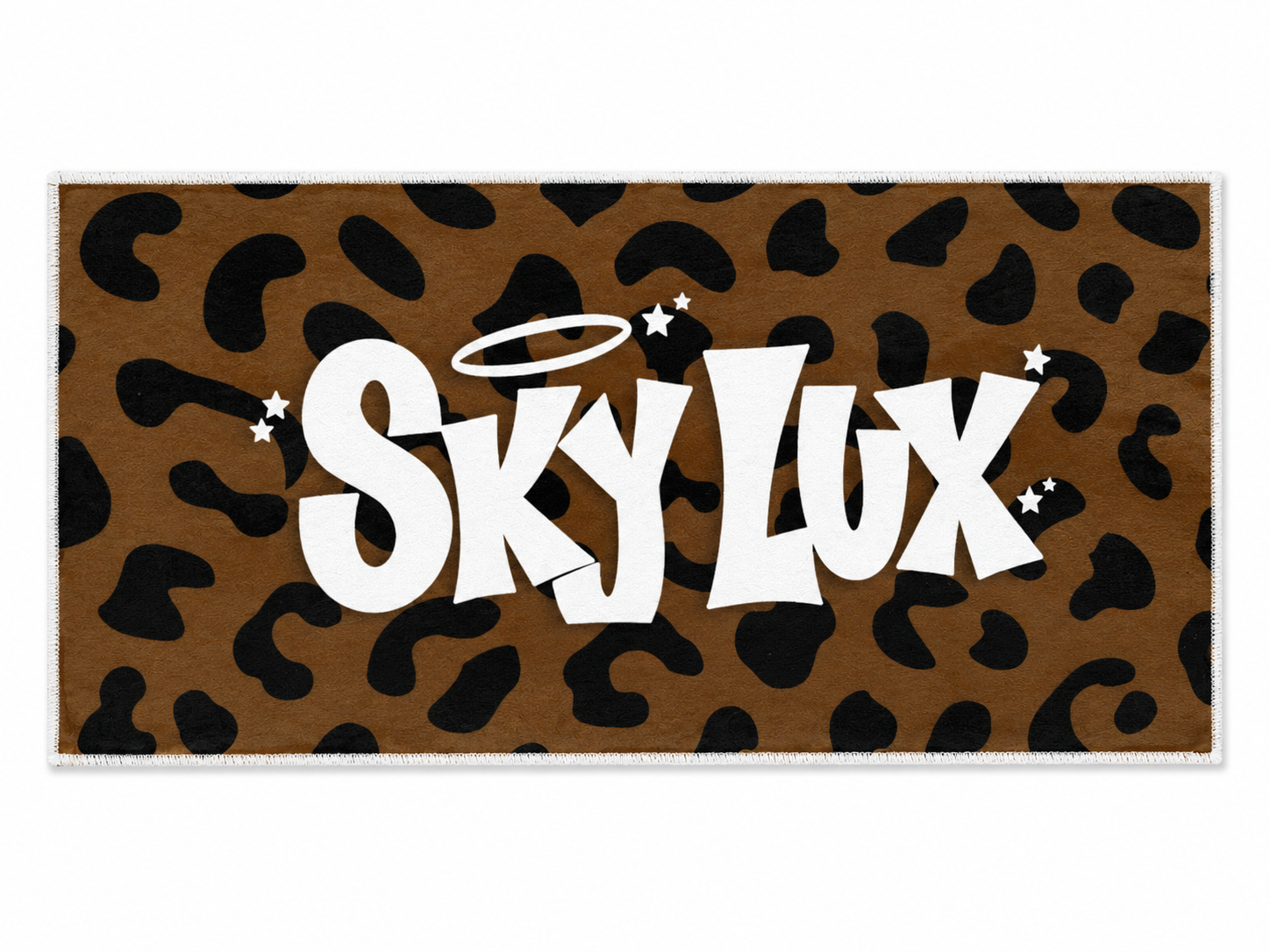 SKY LUX LEOPARD GYM TOWEL BROWN