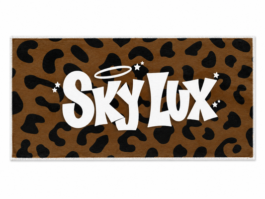 SKY LUX LEOPARD GYM TOWEL BROWN