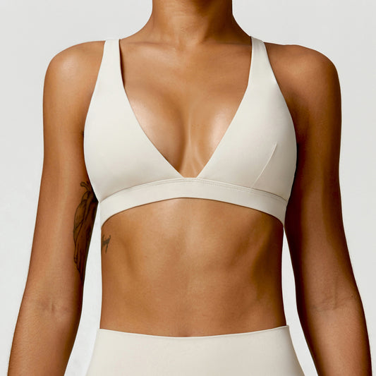 Champagne Triangle Sports Bra