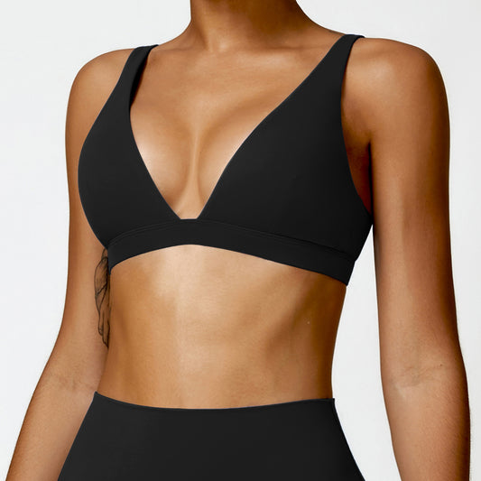 Jet Black Triangle Sports Bra