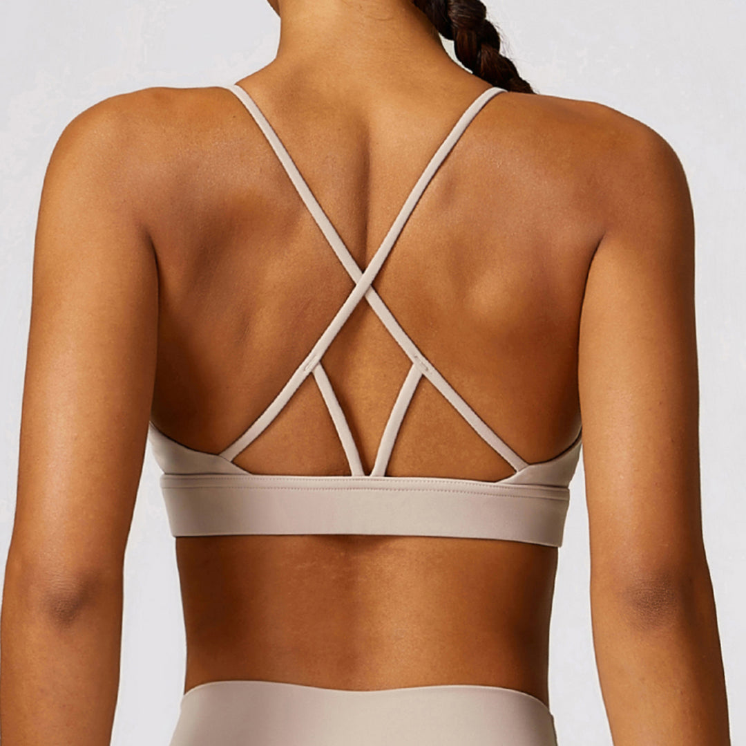 Cream Tan Sculpt Sports Bra