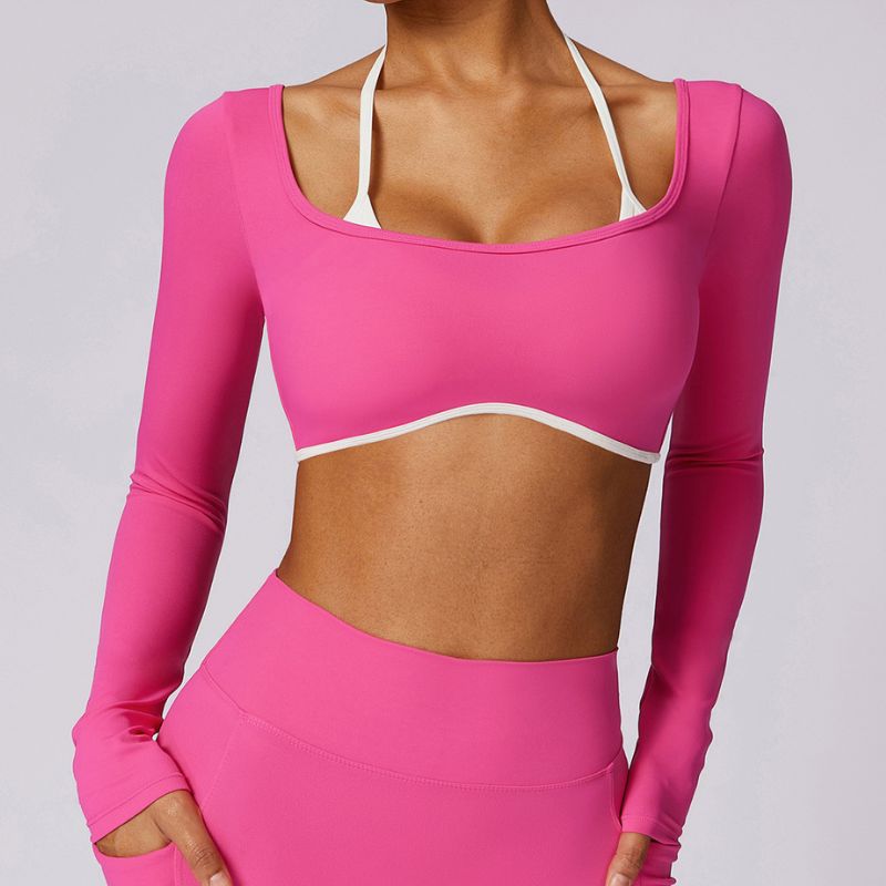 Two Tone Hot Pink Long Sleeve