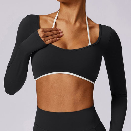 Two Tone Jet Black Long Sleeve