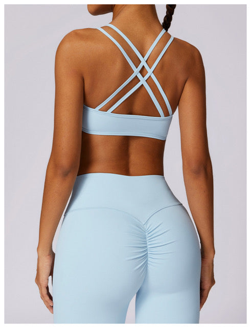 J’adore Lété Light Blue Strap Sports Bra