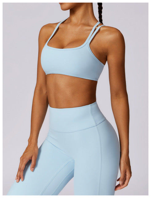 J’adore Lété Light Blue Strap Sports Bra