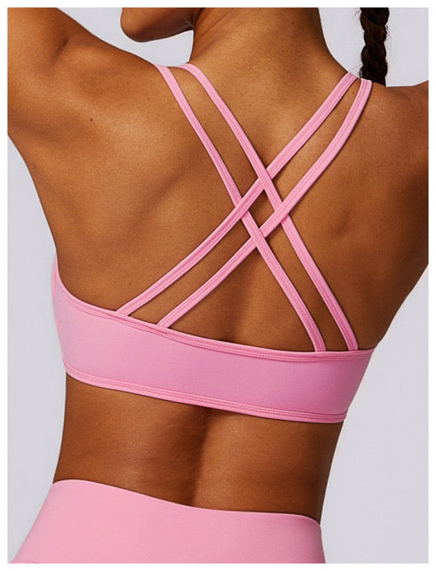 J’adore Lété Rose Pink Strap Sports Bra