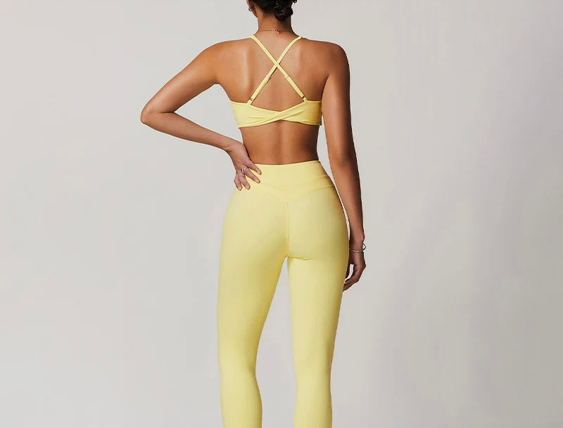Lemon Twist Back Sports Bra
