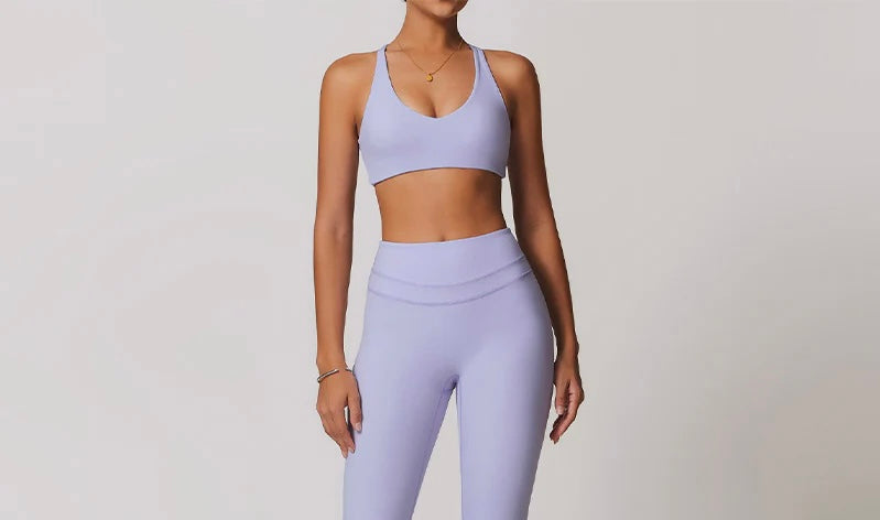 Lavender Twist Back Sports Bra
