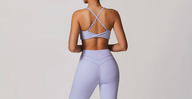 Lavender Twist Back Sports Bra
