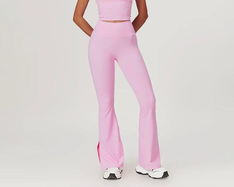 Pretty in Pink Two Tone Flared Leggings