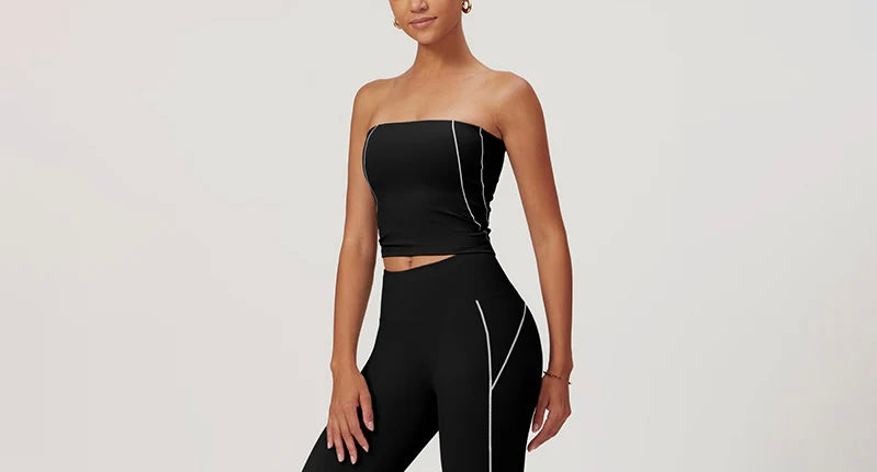 Jet Black Two-Tone Tube Top