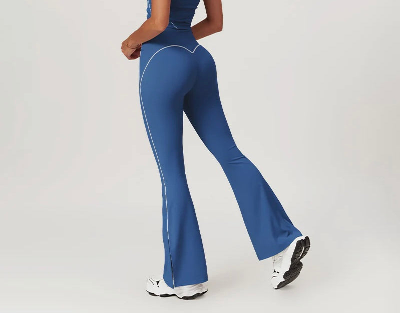 Royal Blue Two Tone Flared Leggings