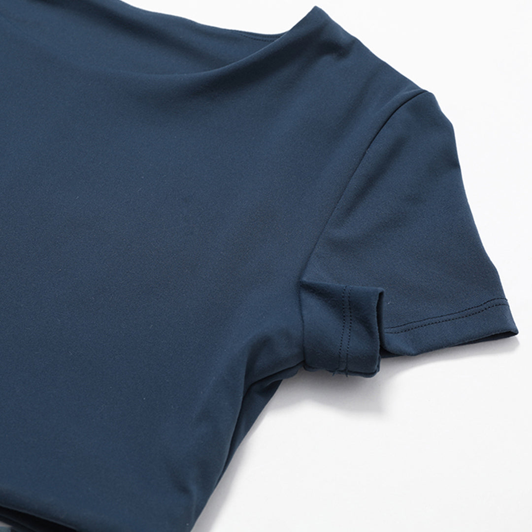 Navy Casual Sports Short Sleeved Gym Top