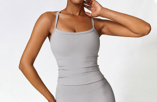 Light Grey Casual Sports Tank Top