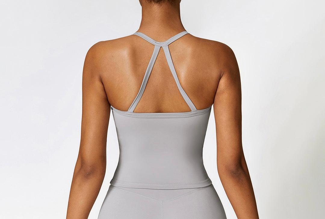 Light Grey Casual Sports Tank Top