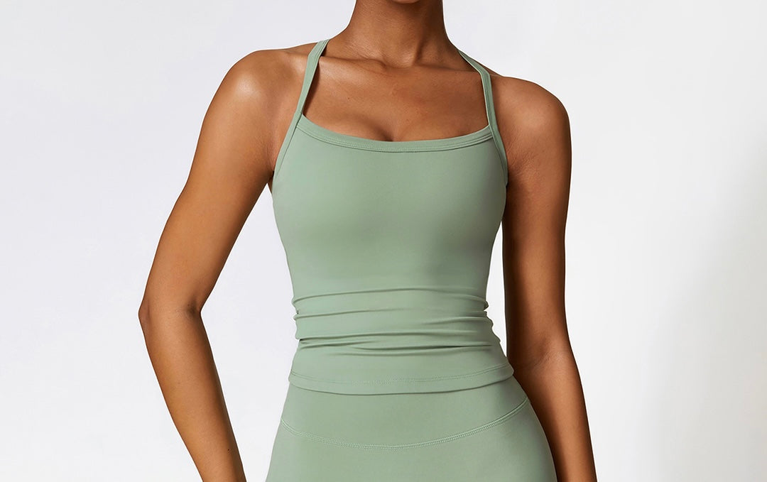 Green Casual Sports Tank Top