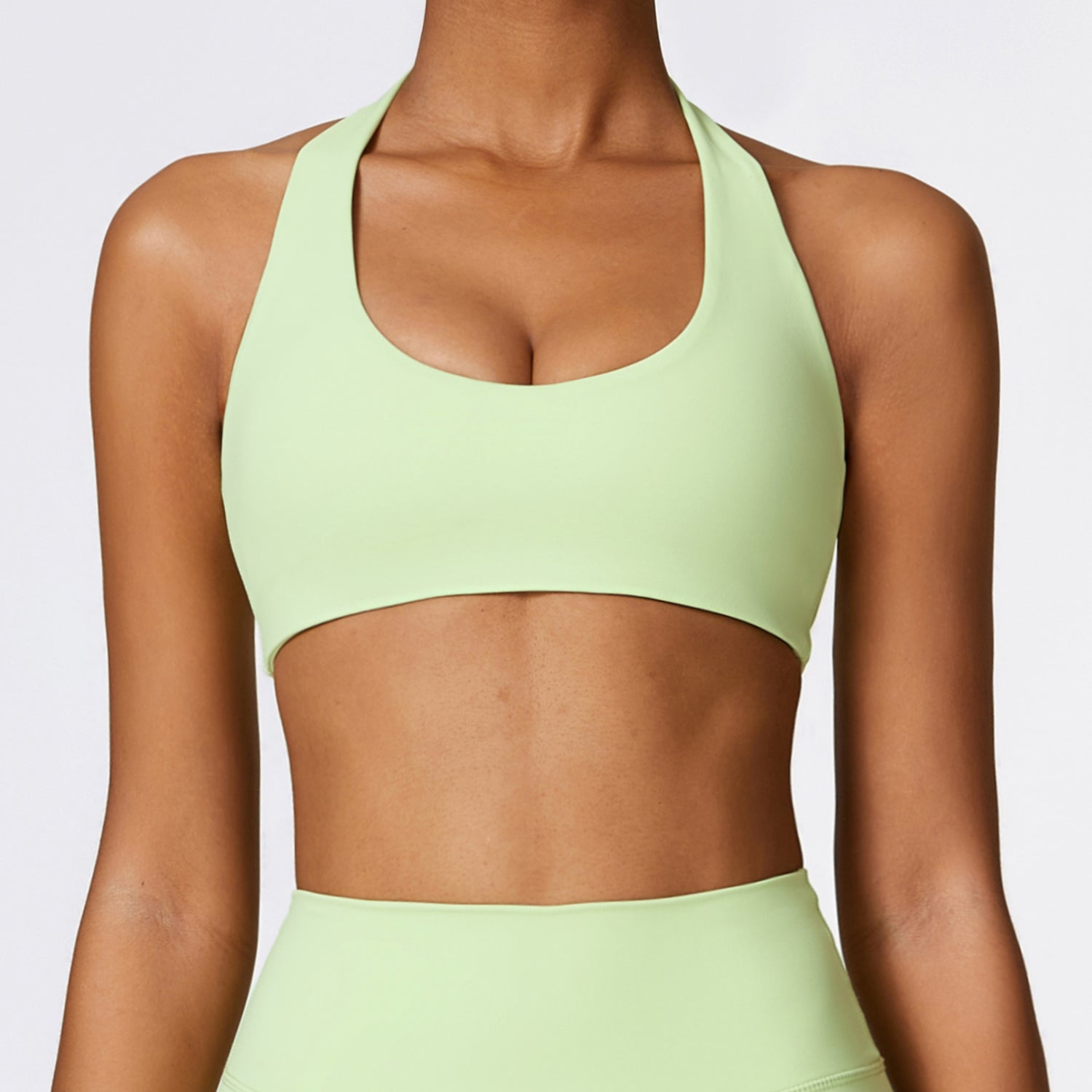Lime Green Halter Sports Bra