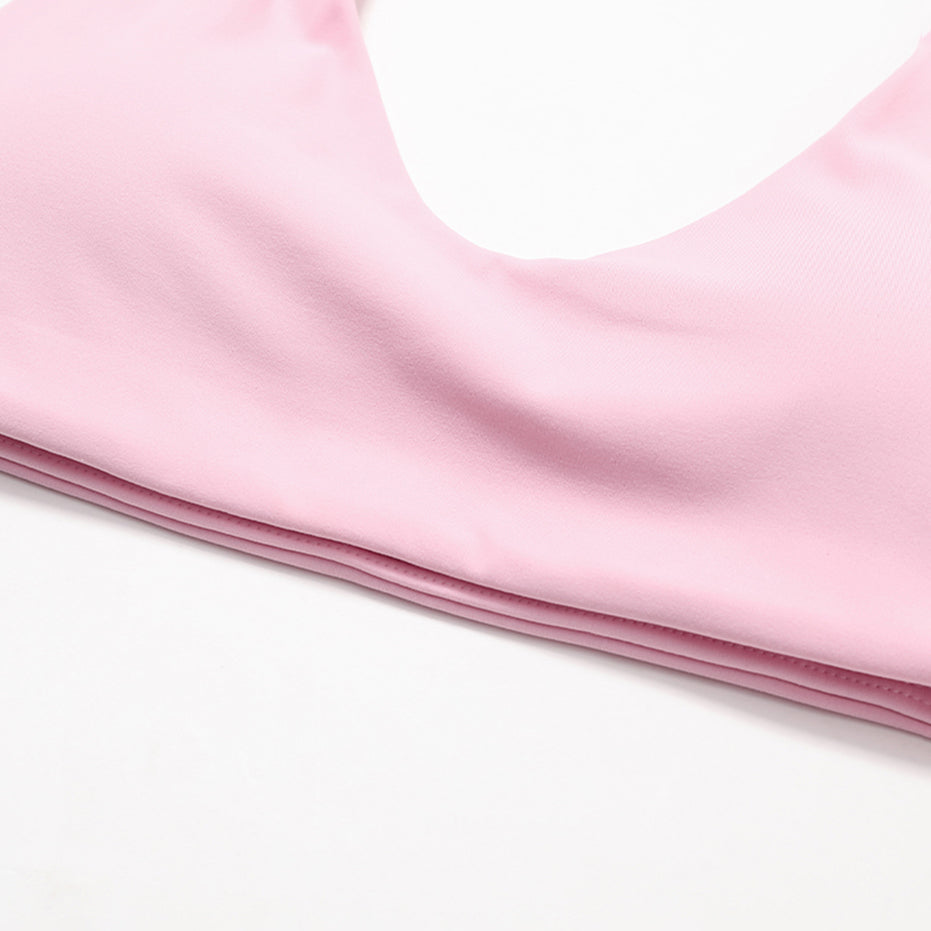 Soft Pink Halter Sports Bra