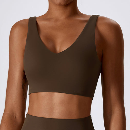 Dark Brown Earth Tone Sports Bra