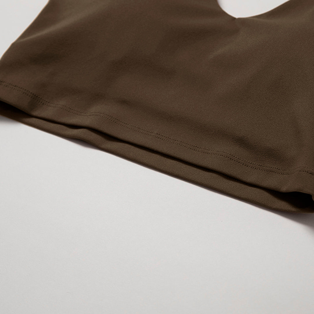 Dark Brown Earth Tone Sports Bra