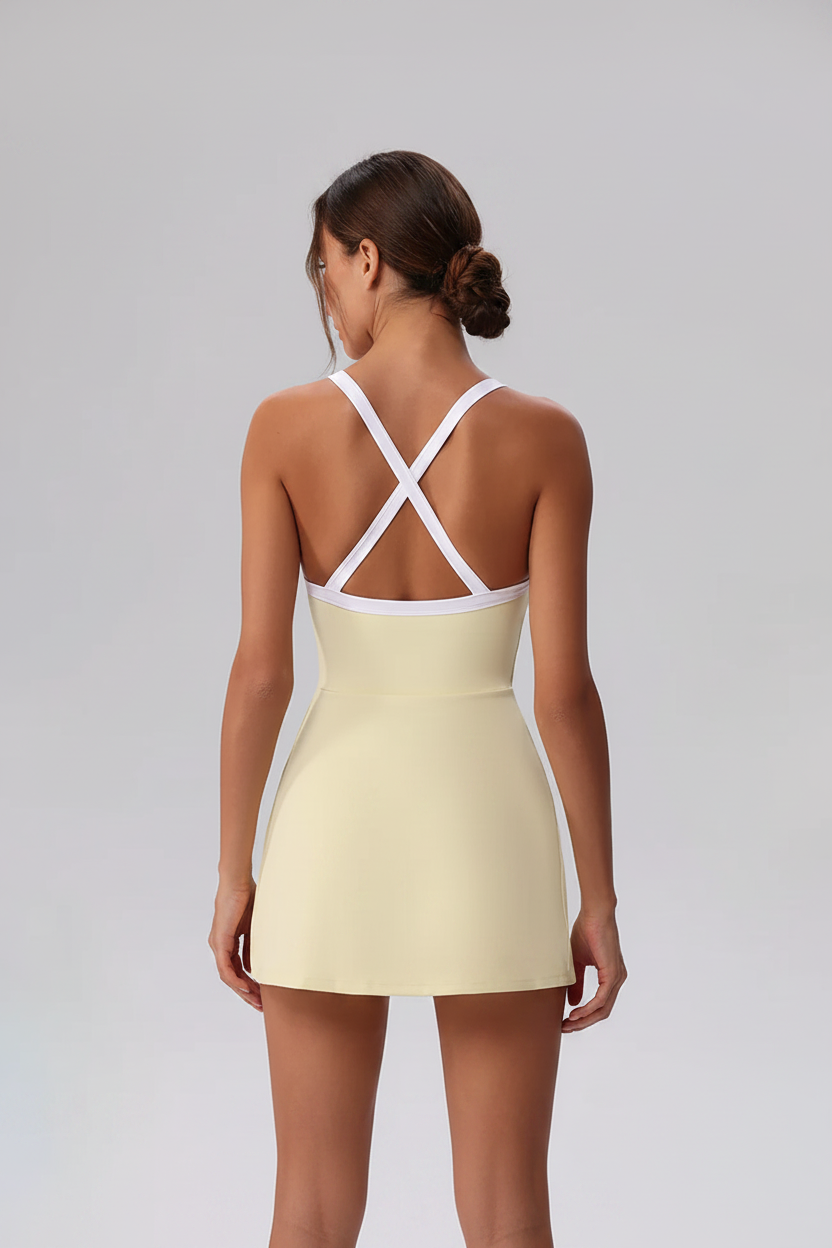 Athletic Tennis Dress Back View with Model