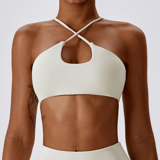 Cream Soft Girl Sport Bra