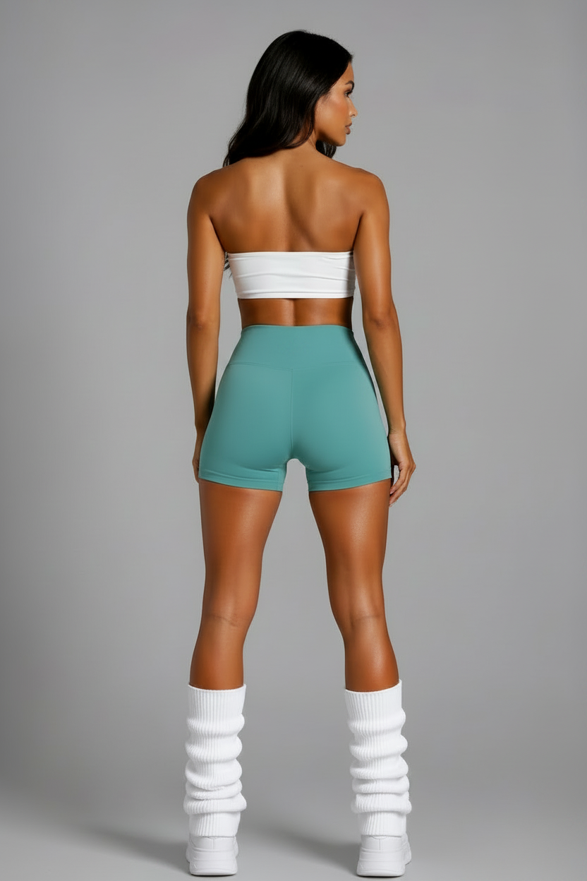 DOLL SHORTS - Sage Teal Back No Logo