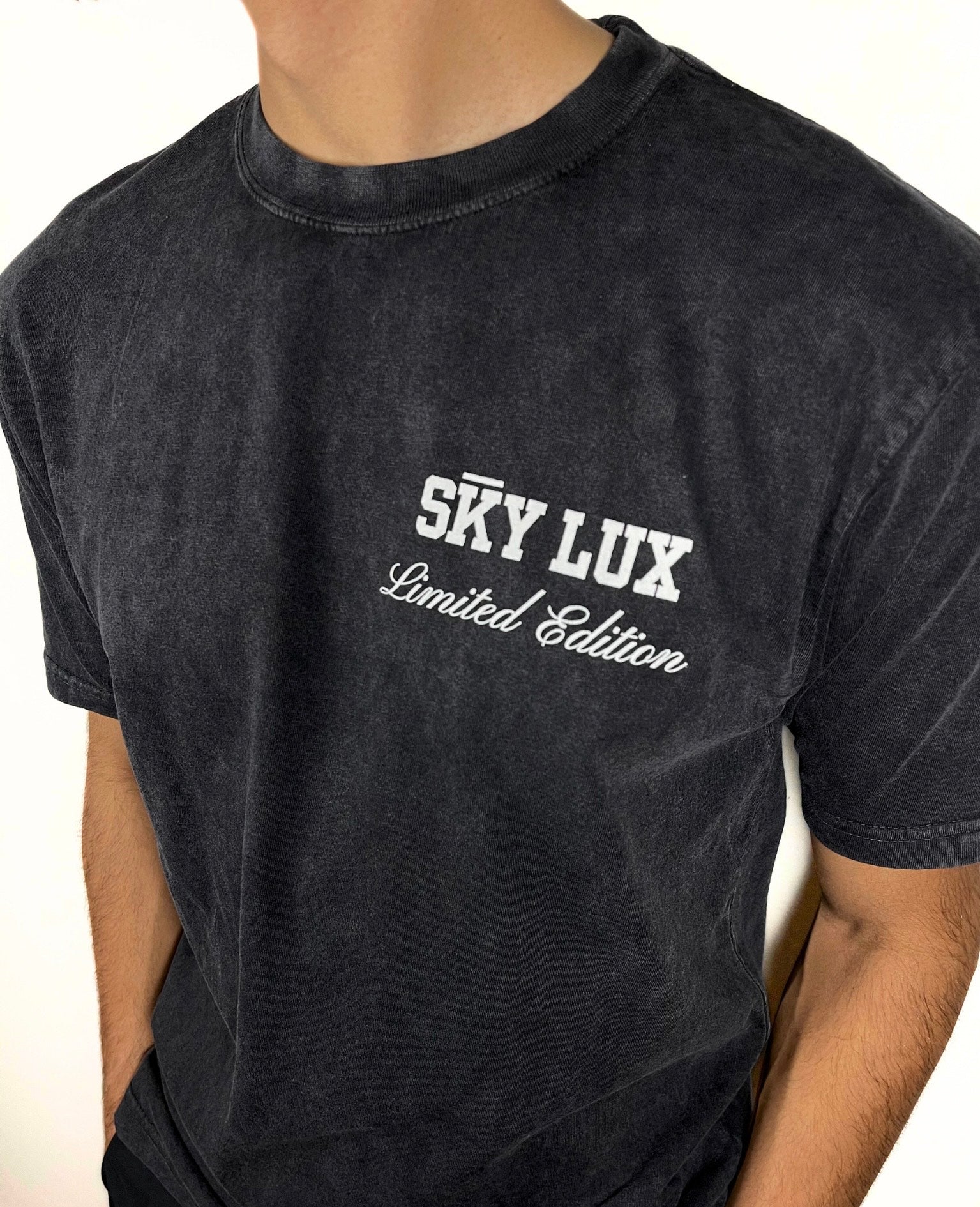 Exclusive Limited Edition Sky Lux Men's Heavy Weight Black T-Shirt