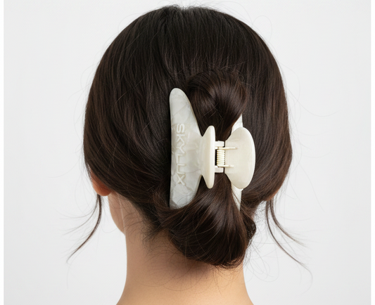 Sky Lux White Marble Clip - Back
