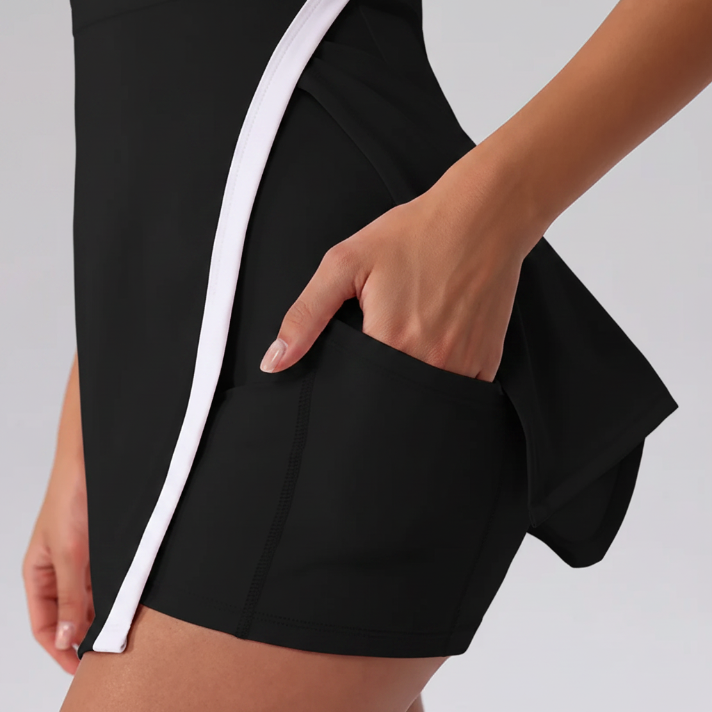 Tennis Dress Black - Pocket Detail